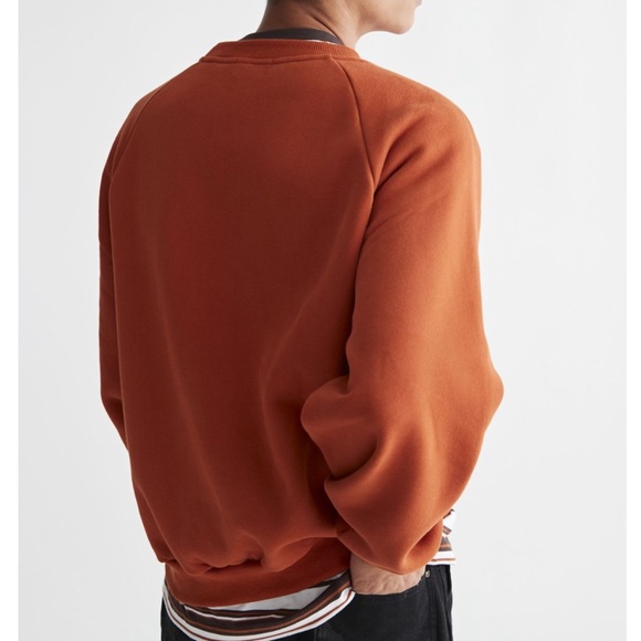 NWT! XLARGE Raglan Crew Neck Sweatshirt Large Brown/ Orange - Picture 9 of 9